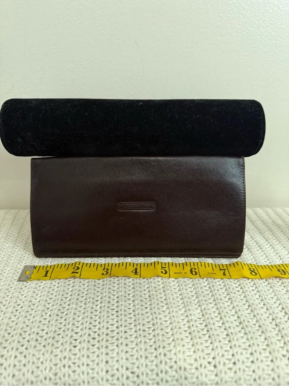 Christian Dior Vintage Classic Chocolate Brown Leather checkbook/ Wallet